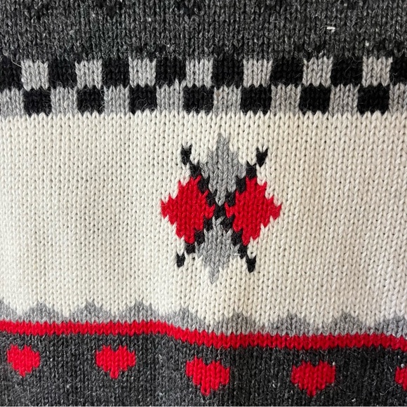 Vintage Eagle’s Eye Scottie Dog Heart Argyle Knit Cardigan Sweater - Medium - Picture 7 of 9